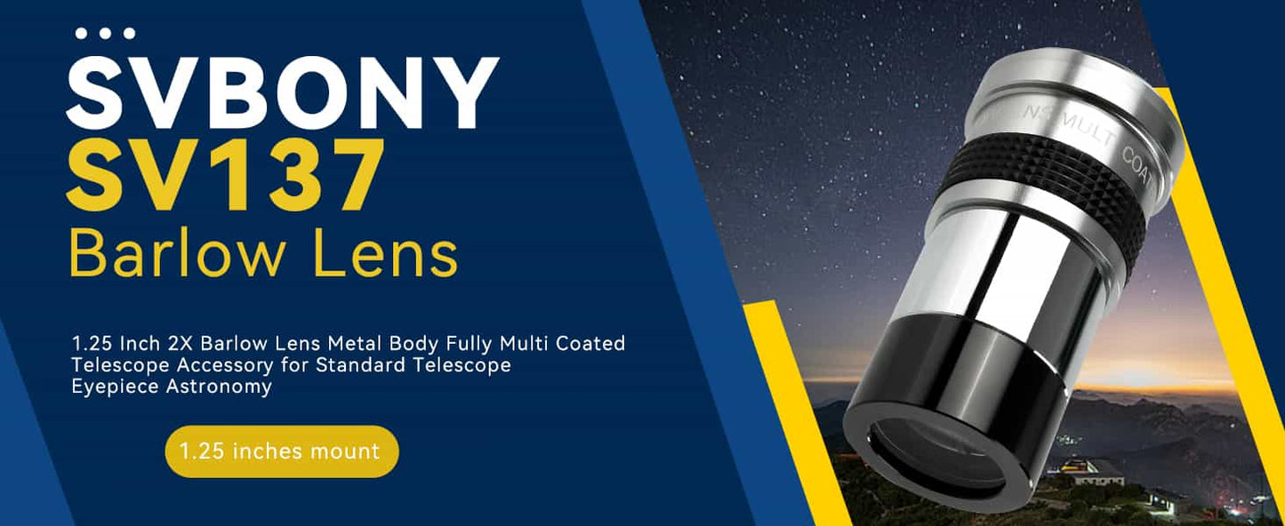 Barlow 3x 1.25 Inch cu Tratament Multi-Stratificat - SVBONY