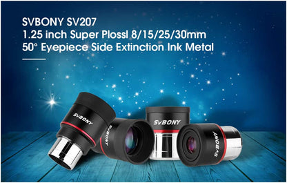 SVBONY SV207 Super wide angel Plossl Oculaire 1.25 tum 8/15/25/30mm 50-Degree