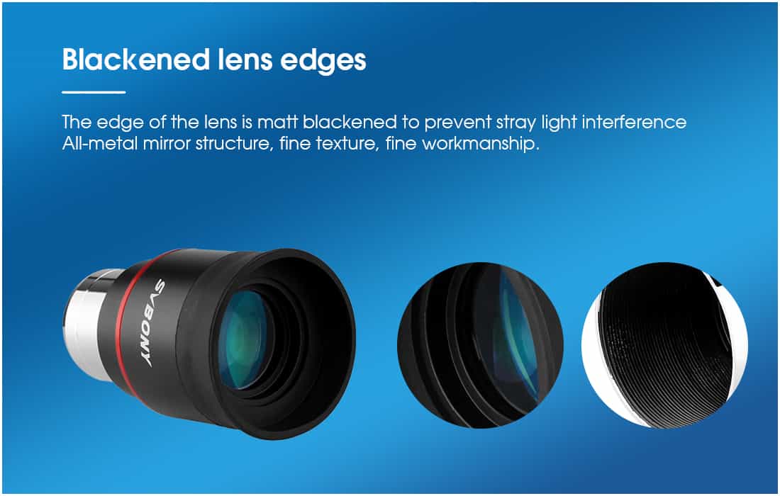 SVBONY SV207 Super wide angle Plossl Eyepiece 1.25 inch 8/15/25/30mm 50-Degree