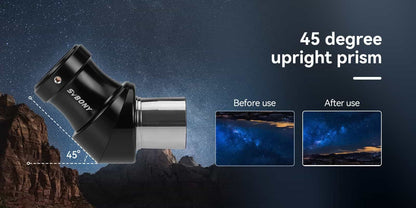 SV222 1.25 Inch Corrected Image Diagonal Mirror with FMC and Phase Coating for Refractor Telescope - SVBONY