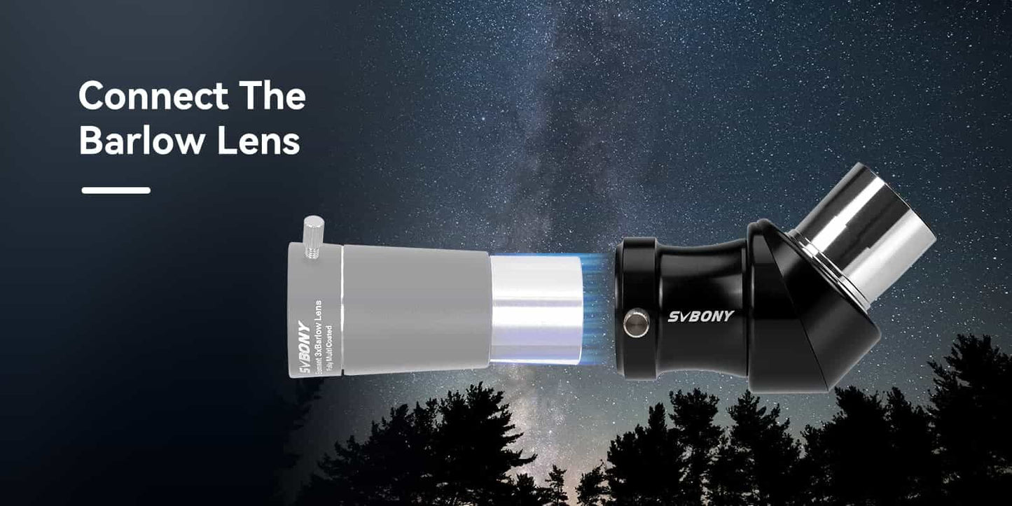 SV222 1.25 Inch Corrected Image Diagonal Mirror with FMC and Phase Coating for Refractor Telescope - SVBONY