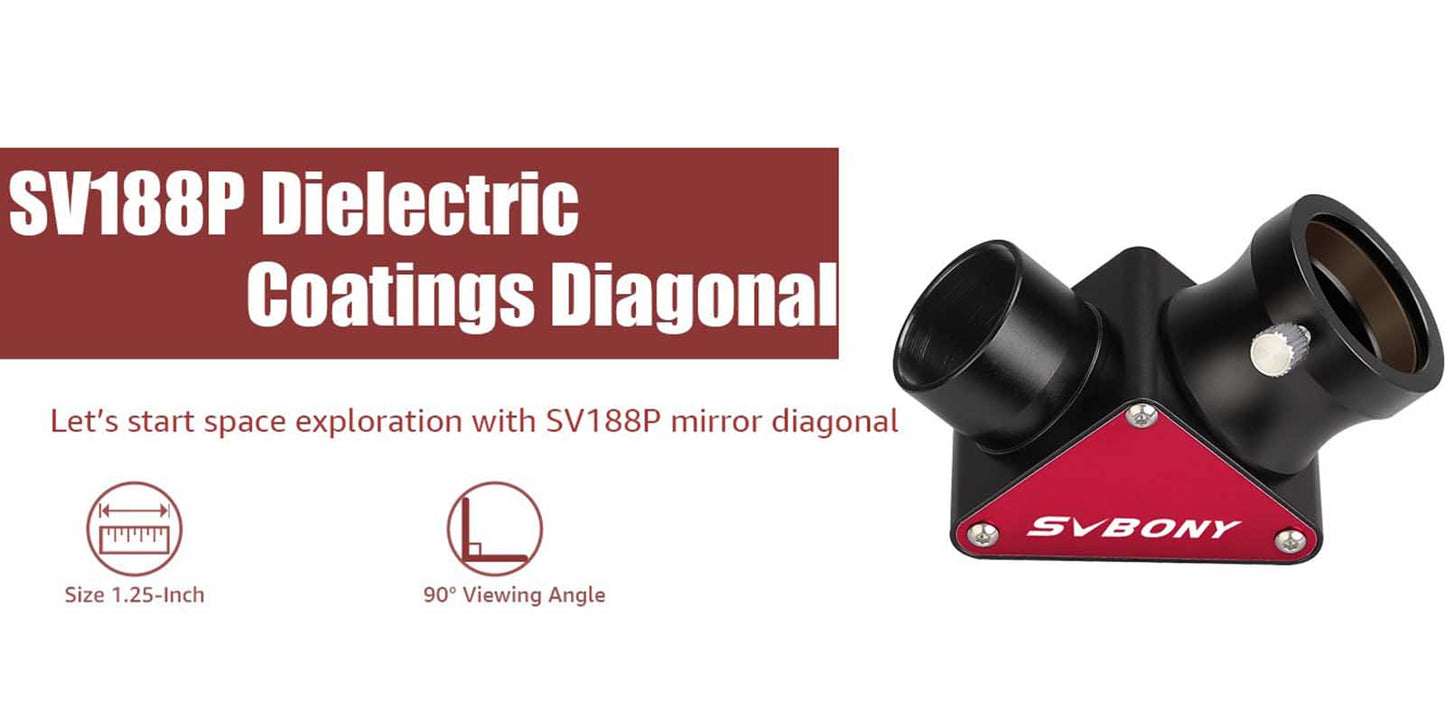 SVBONY Diagonale spiegel 90 graden 2 inch met 1,25 inch adapter