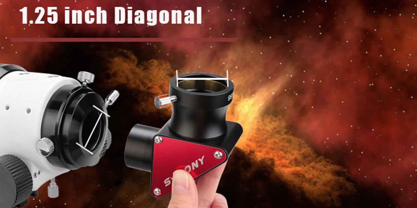 SVBONY Diagonale spiegel 90 graden 2 inch met 1,25 inch adapter