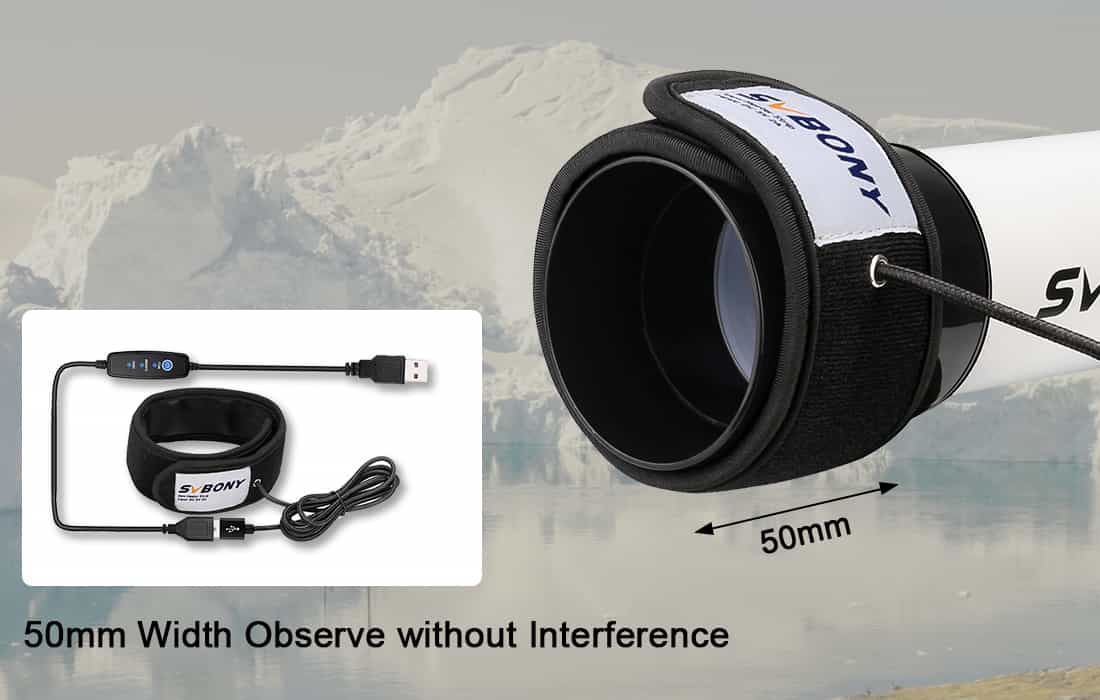 Ohrievací pás Anti-Fog SVBONY SV172 240mm pre ďalekohľady a objektívy