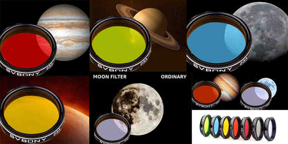 Juego de Filtros de 1.25 pulgadas - 7 Piezas para Observación de la Luna - SVBONY