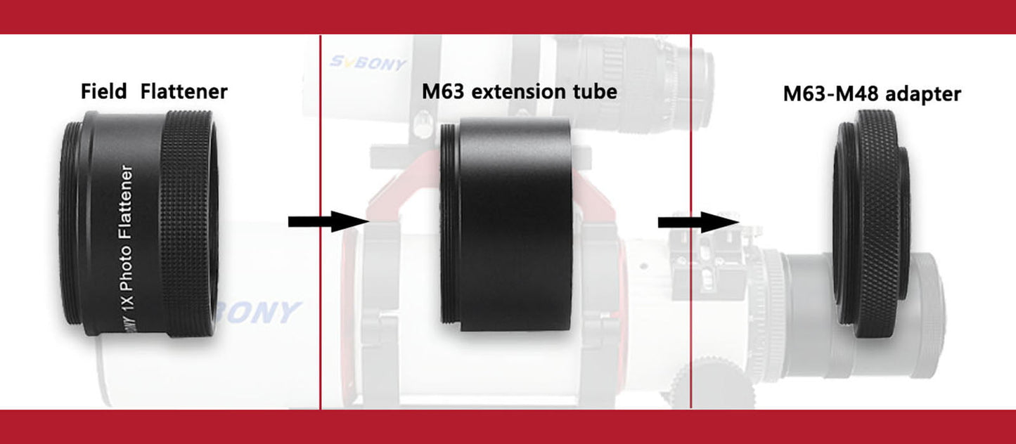 Field Corrector SV209 1.0x for SV550 80F6 with M63x1 Connection - SVBONY