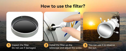 Sonnenschutzfilter 140mm SV229 mit Metallkappe - Svbony