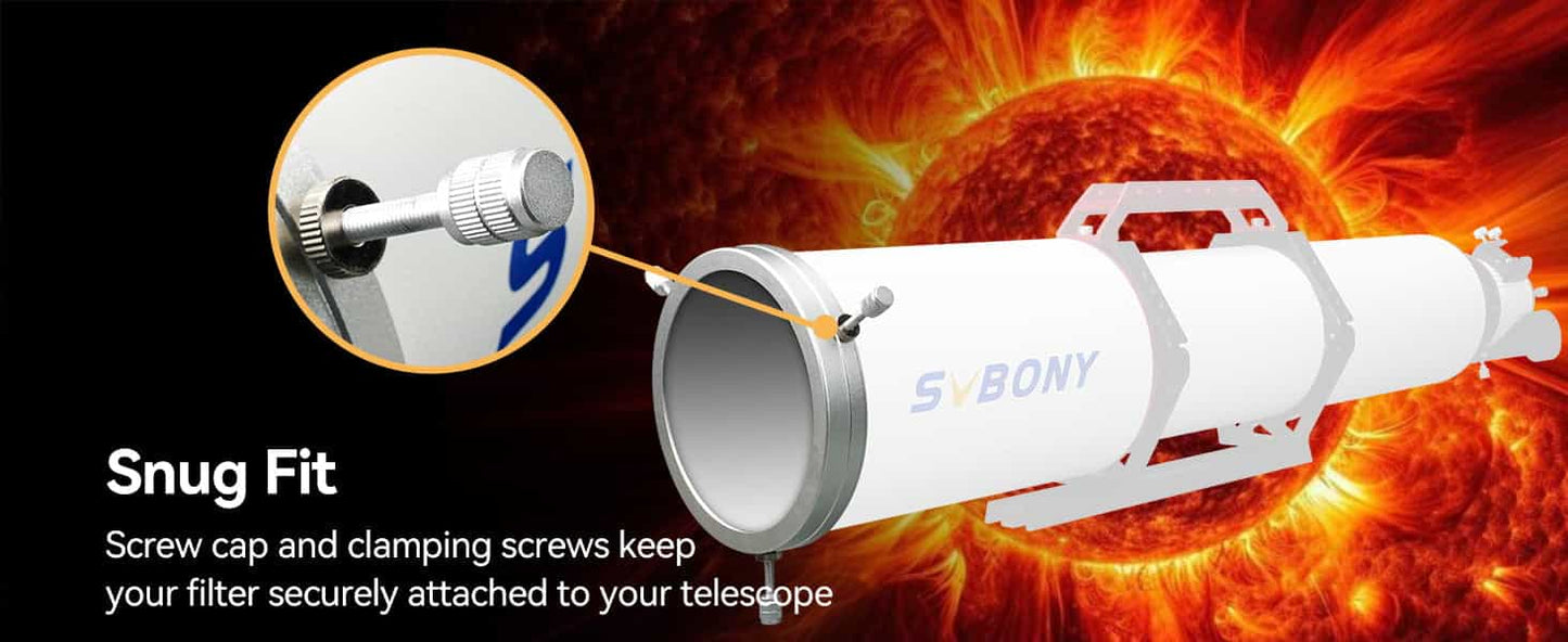 Sonnenschutzfilter 140mm SV229 mit Metallkappe - Svbony