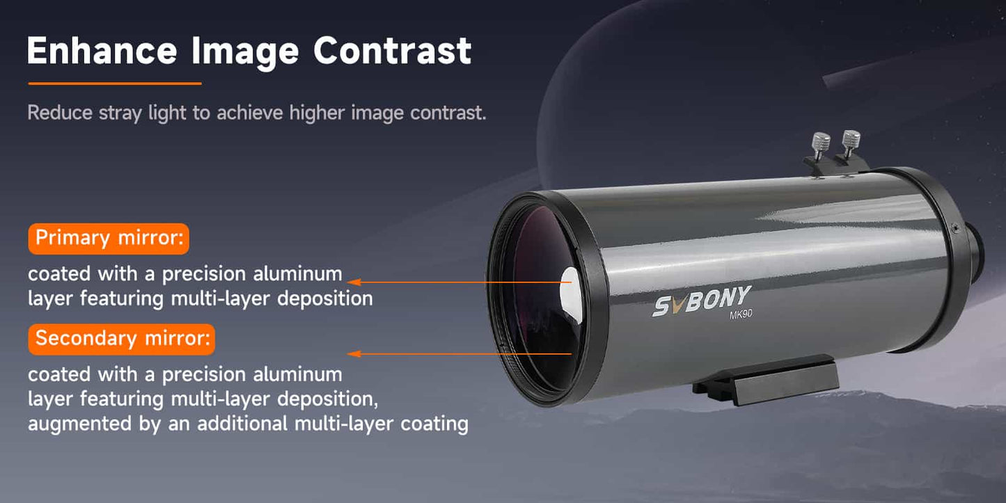 Maksutov Cassegrain Telescope 90mm f/13.9 - SVBONY