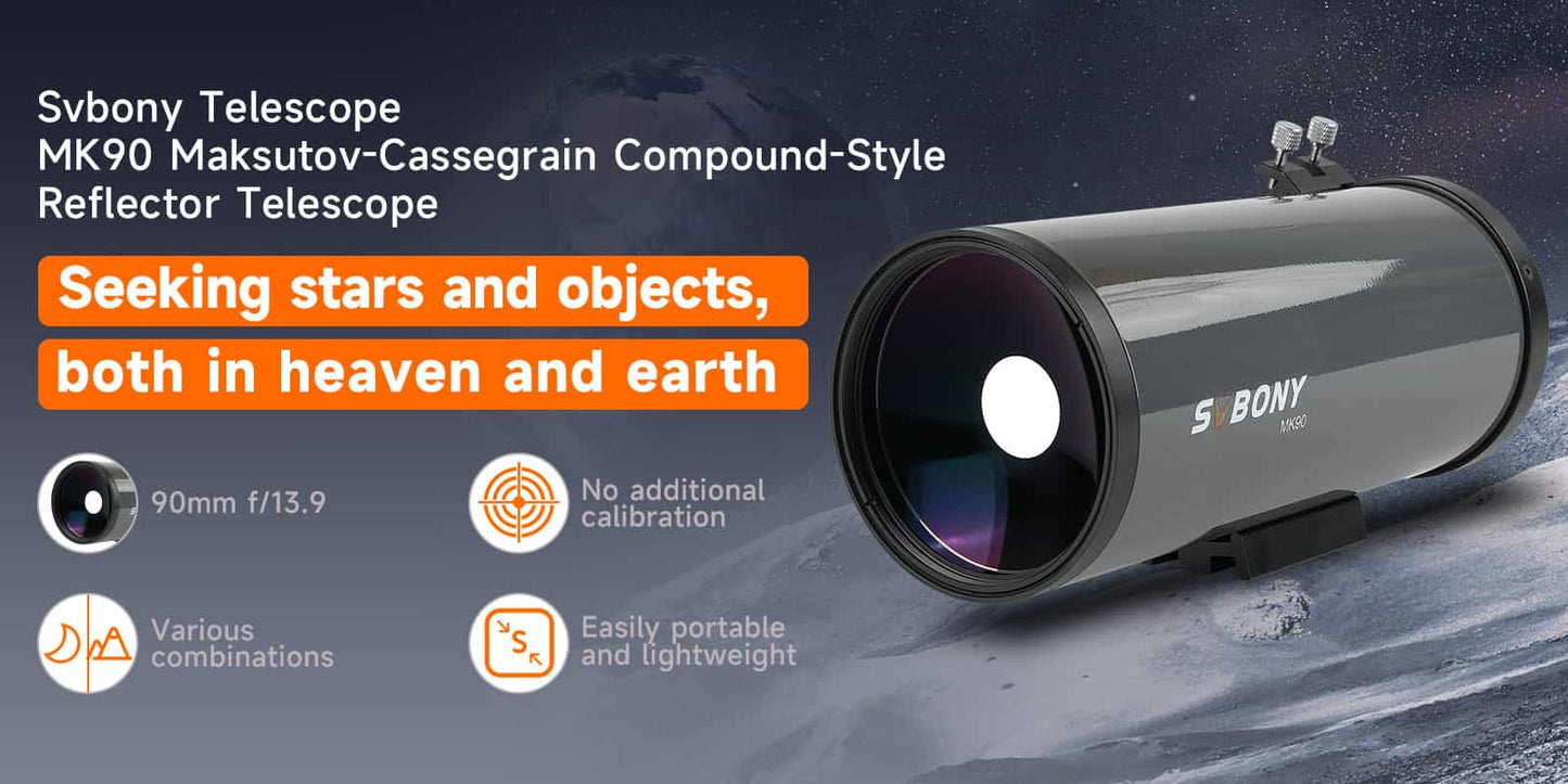 Maksutov Cassegrain telescoop 90mm f/13.9 - SVBONY
