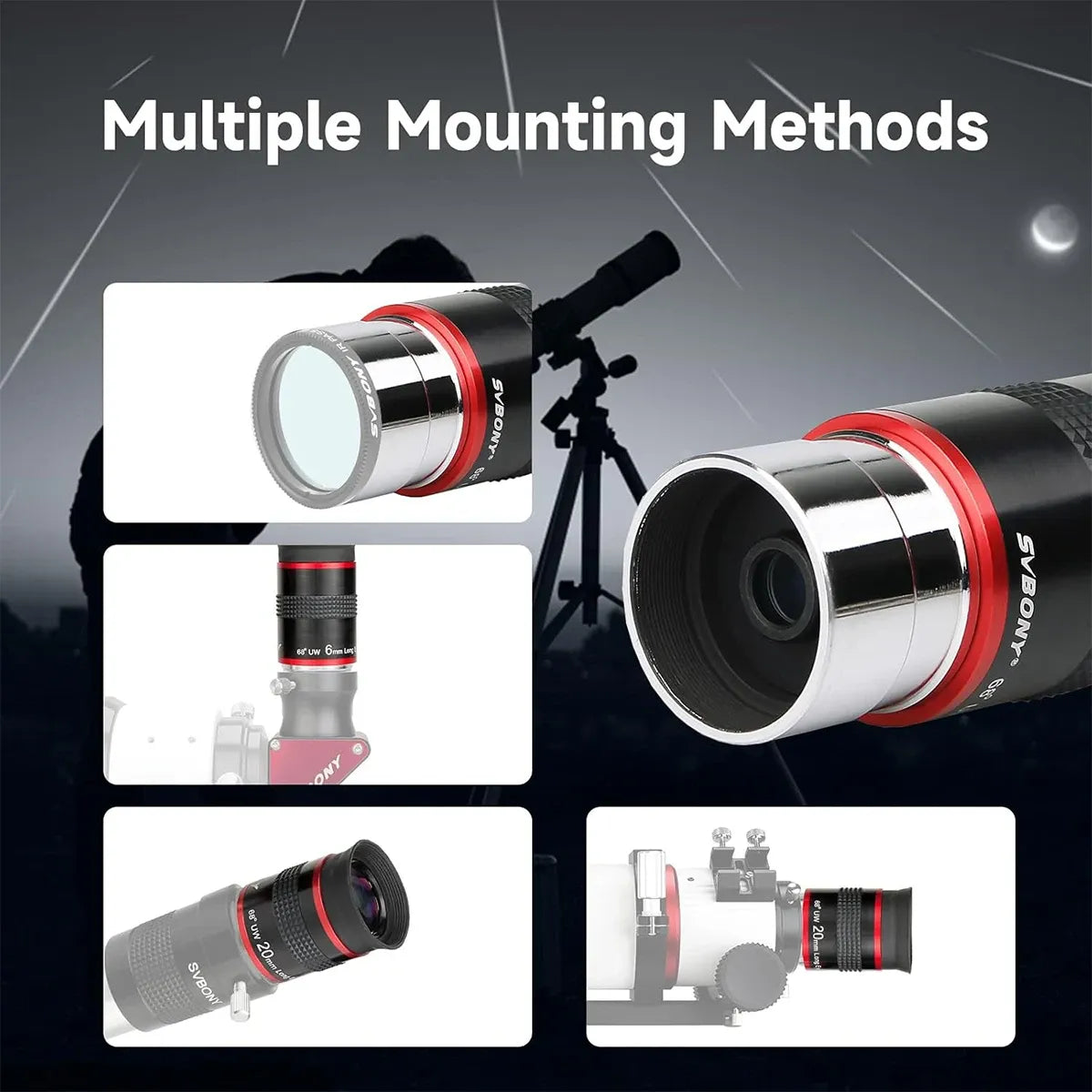 Ultraszéleslátószögű okulárok 68° - 6mm, 9mm, 15mm, 20mm - SVBONY