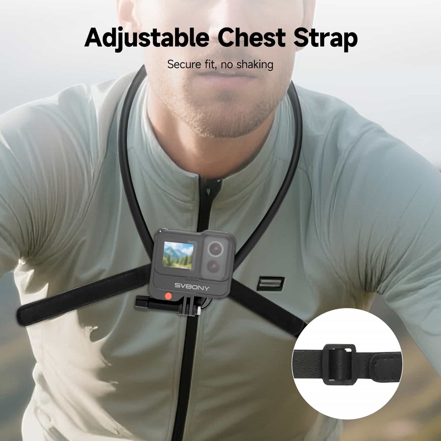 SVBONY Sports Camera Neck Mount, Free your hands - Vlogging/Live Streaming