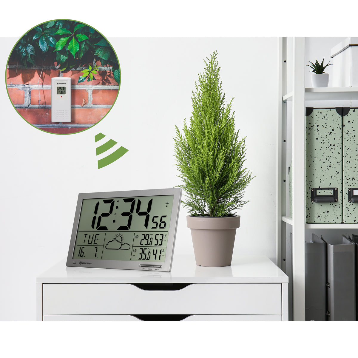 MyTime Rellotge de paret meteorològic Jumbo LCD anthracita