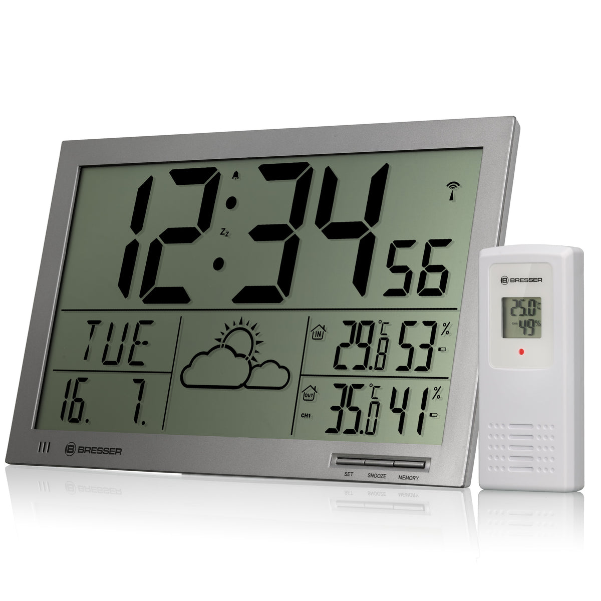 MyTime Rellotge de paret meteorològic Jumbo LCD anthracita