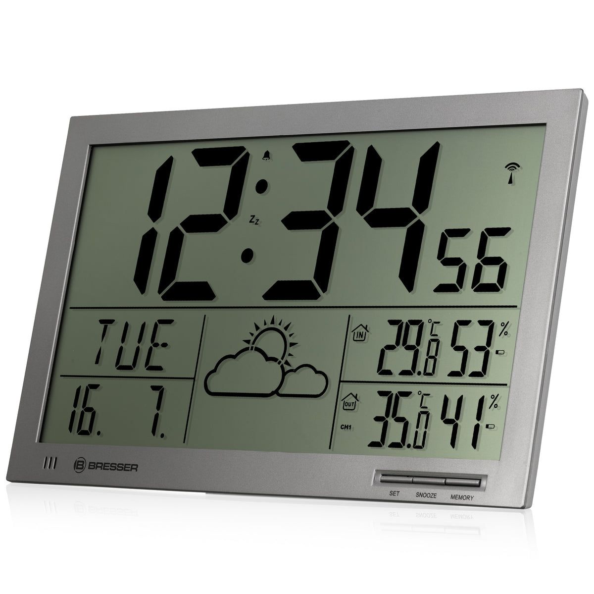 MyTime Rellotge de paret meteorològic Jumbo LCD anthracita