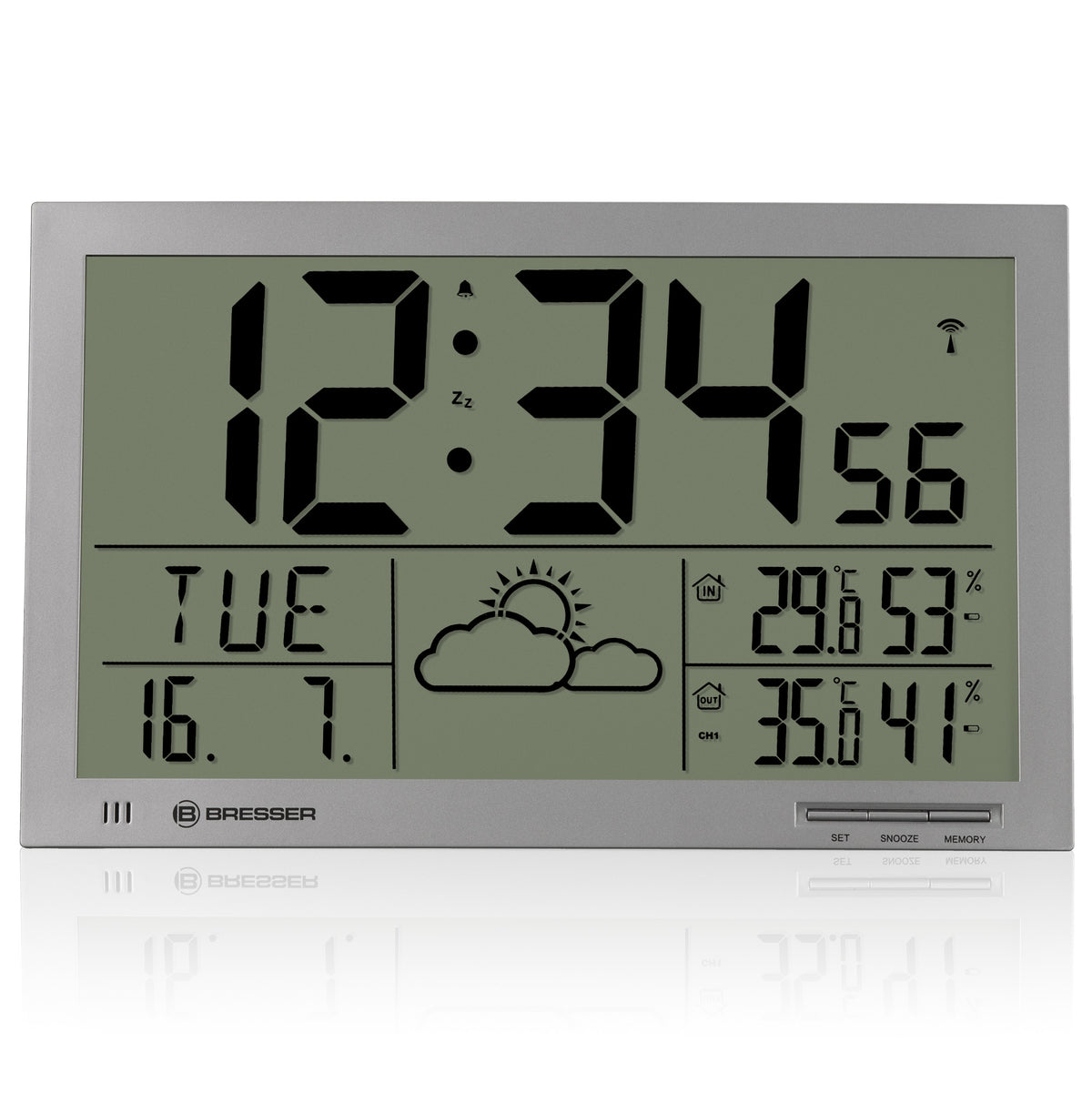 MyTime Rellotge de paret meteorològic Jumbo LCD anthracita