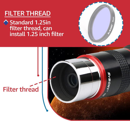 Oculaires Ultra Grand Angle 68° - 6mm, 9mm, 15mm, 20mm - SVBONY