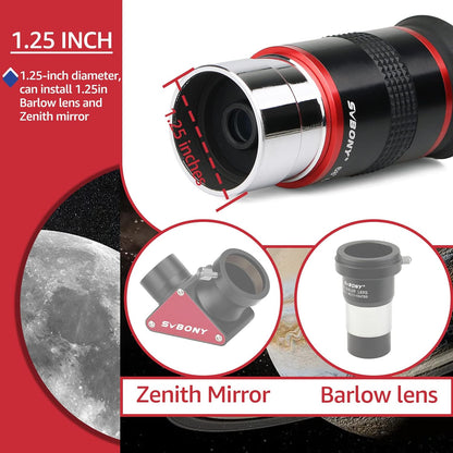 Oculaires Ultra Grand Angle 68° - 6mm, 9mm, 15mm, 20mm - SVBONY
