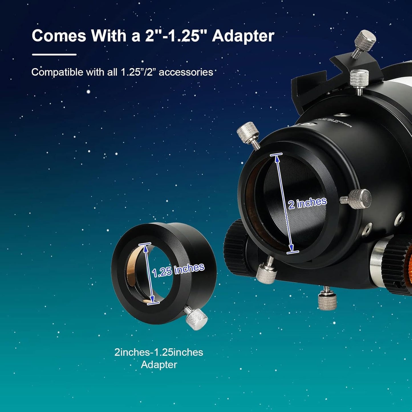 Telescope Astronomique SV48P 90mm f/5,5 avec Objectif ED et Focuser Double Vitesse