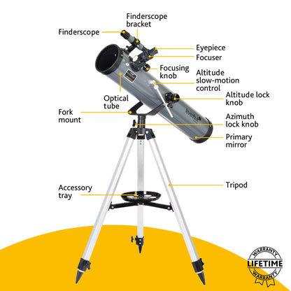 Télescope Newton 76/700 avec monture azimutale Levenhuk Blitz 76 BASE