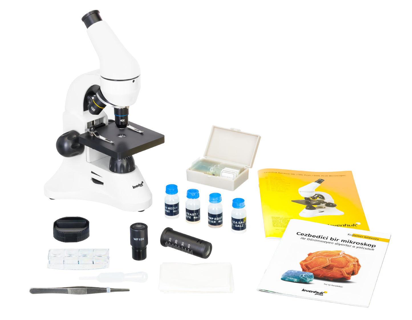 Microscope Rainbow 50L 40×–800× avec kit Levenhuk
