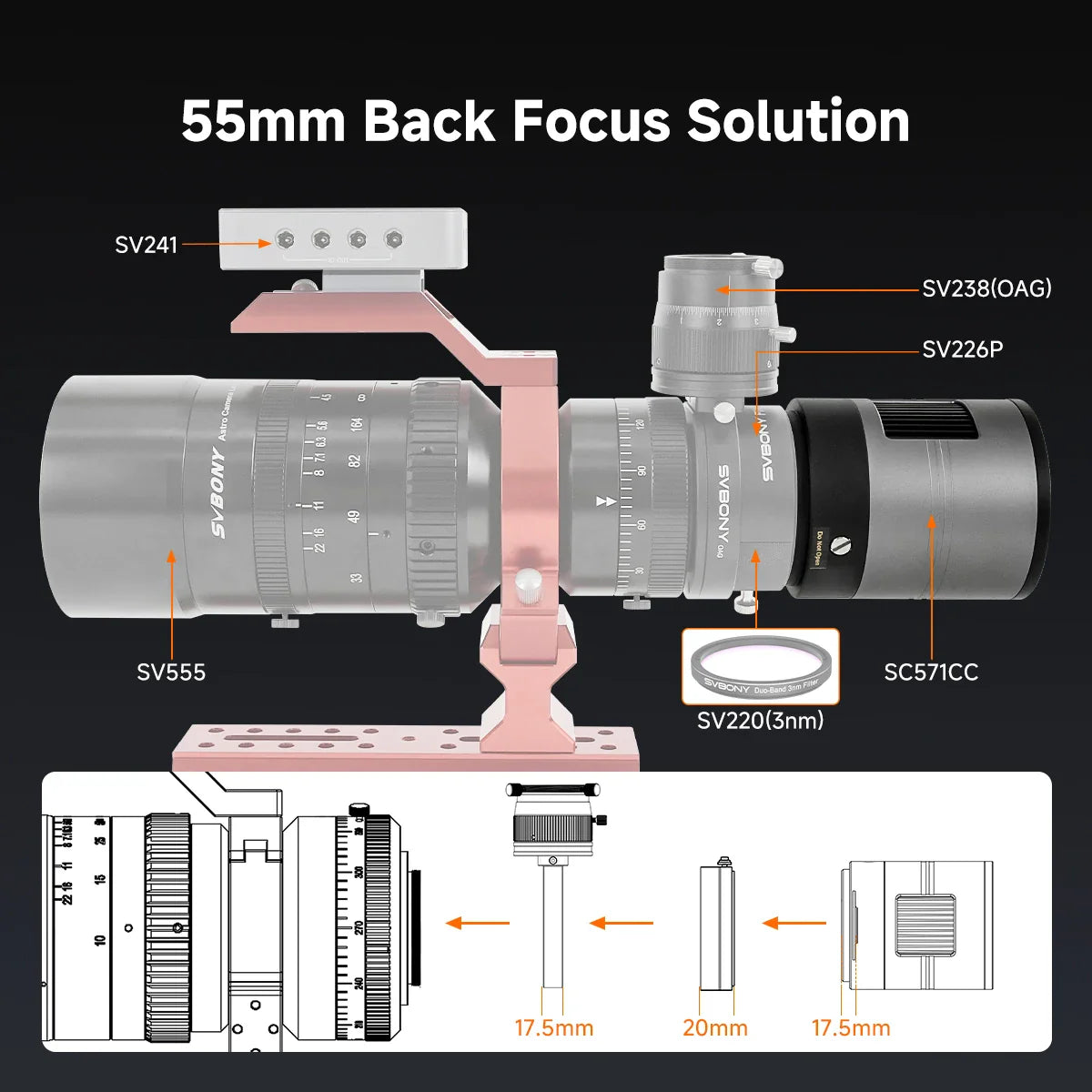 Caméra Refroidie Couleur APS-C SVBONY SC571CC pour imagerie du ciel profond - SVBONY