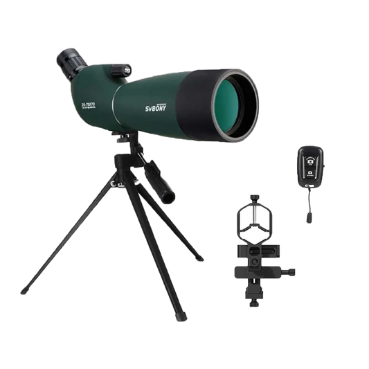 Longue-vue SVBONY SV28 Plus 25–75×70 avec adaptateur smartphone
