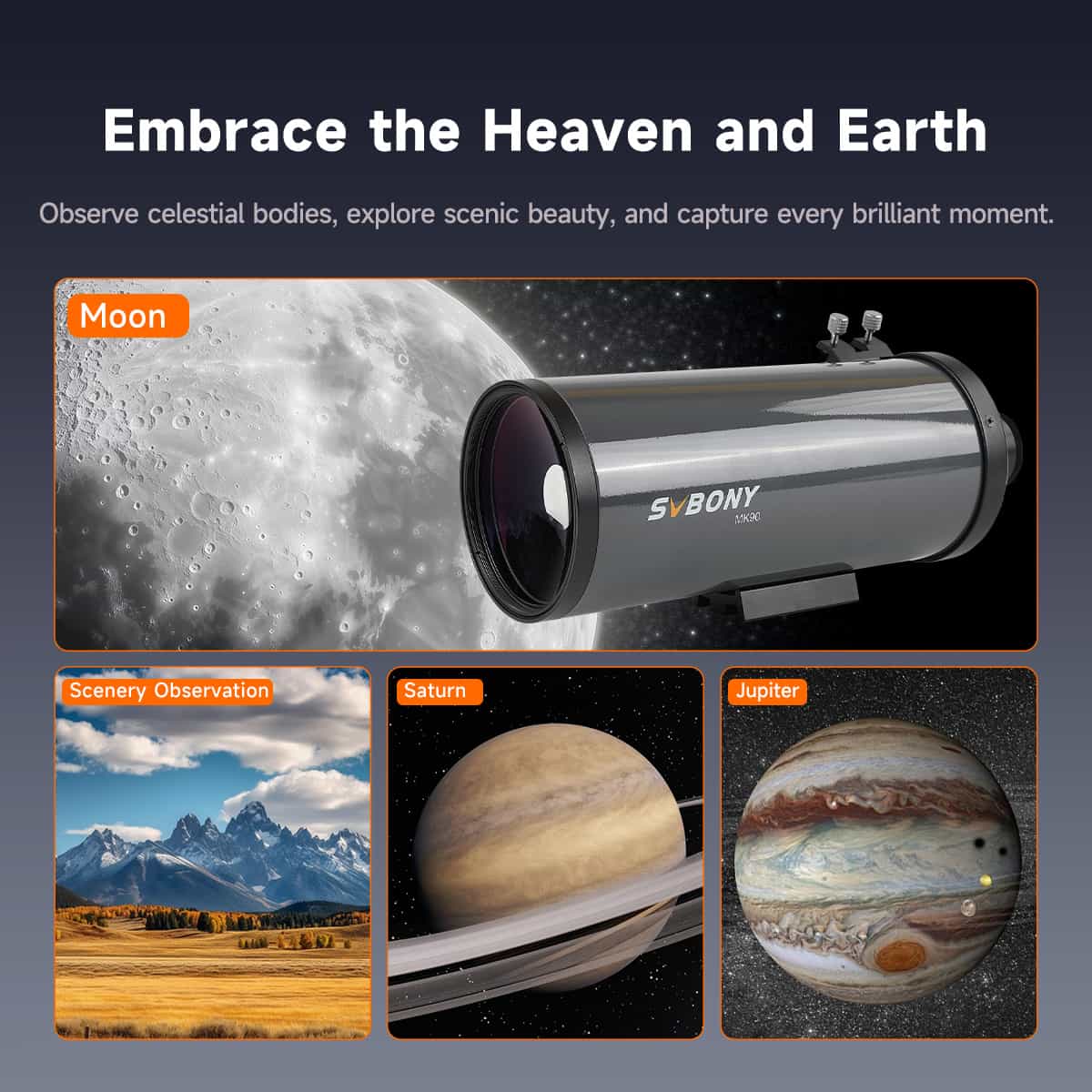 Maksutov Cassegrain Telescope 90mm f/13.9 - SVBONY