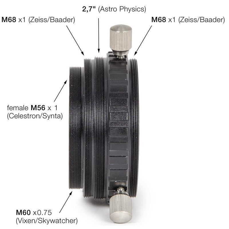 Adaptateur porte-oculaire Four-in-One 50,8 mm M56 / M60 / M68 / 68,58 mm - Baader