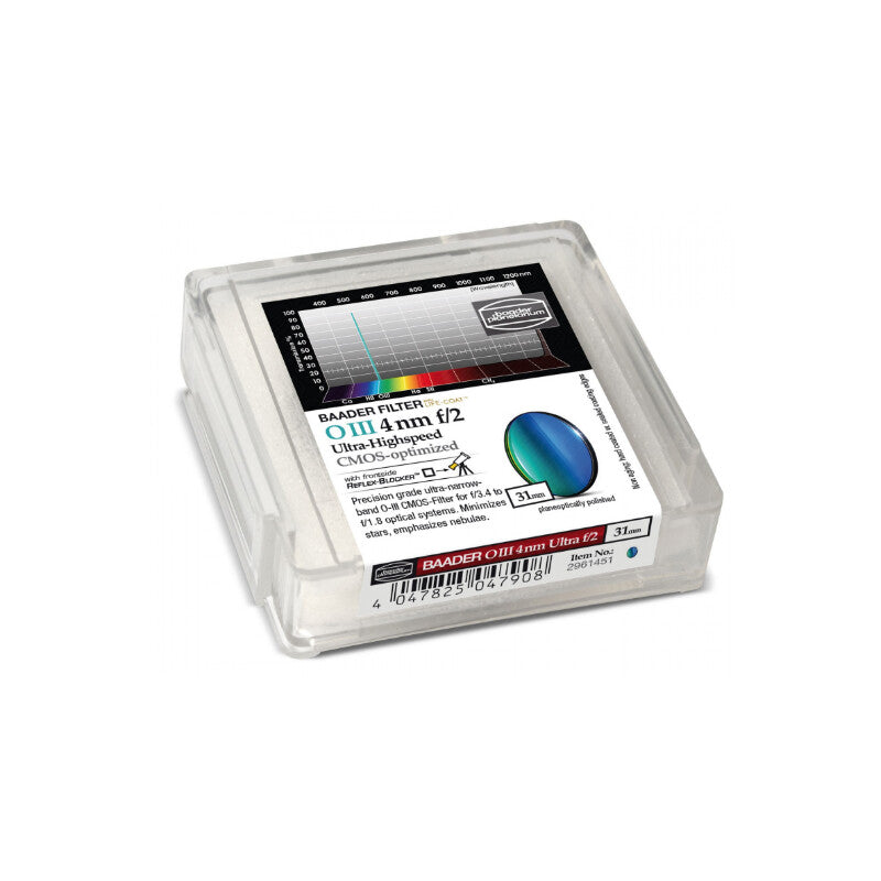 Filtre OIII CMOS f/2 Ultra-Highspeed 31 mm pour l'astronomie - Baader