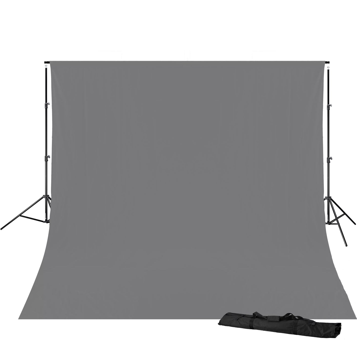 BR-D23-Hintergrundstütze und grauer Stoffhintergrund 3 x 6 m - Bresser