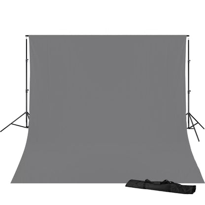 BR-D23-Hintergrundstütze und grauer Stoffhintergrund 3 x 6 m - Bresser