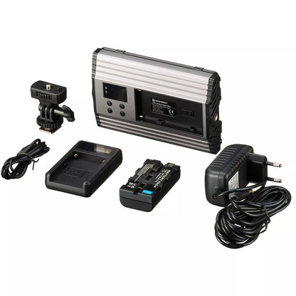 Torche LED vidéo PT Pro 15B-II bi-color avec volets, batterie et étui Bresser