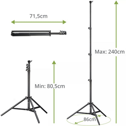 Kit de 3 trépieds d’éclairage 240 cm avec étui Bresser BR-TP240 PRO-1