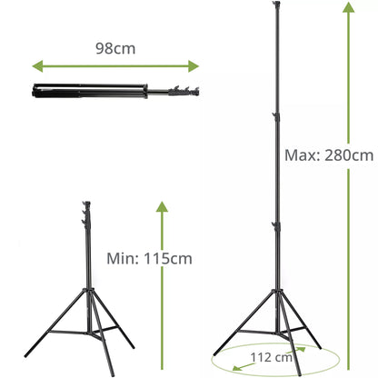 Lot de 2 trépieds d’éclairage 280 cm avec sac BR-TP280 PRO-1 Bresser