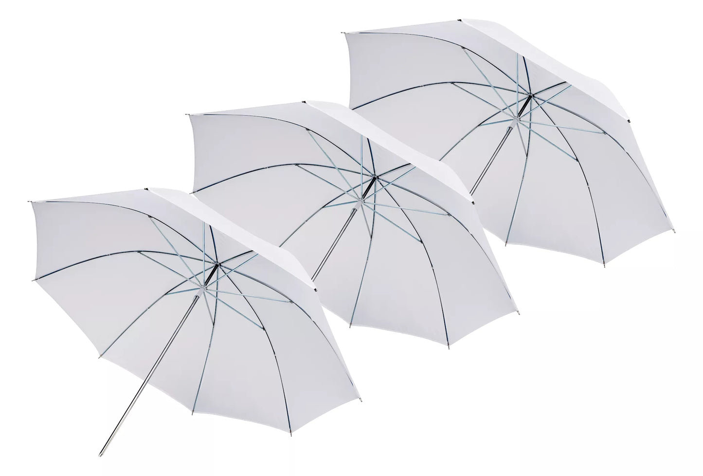Parapluie translucide blanc 84 cm - 3 pièces - Bresser
