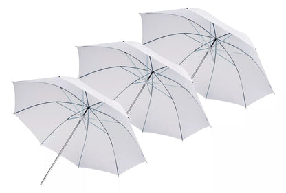 Parapluie translucide blanc 84 cm - 3 pièces - Bresser