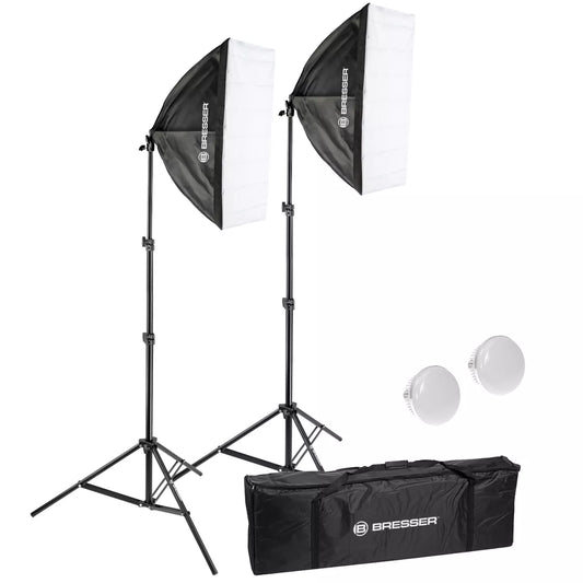 Kit d’éclairage LED lumière du jour 2 softbox 50 x 70 cm Bresser BR-225B