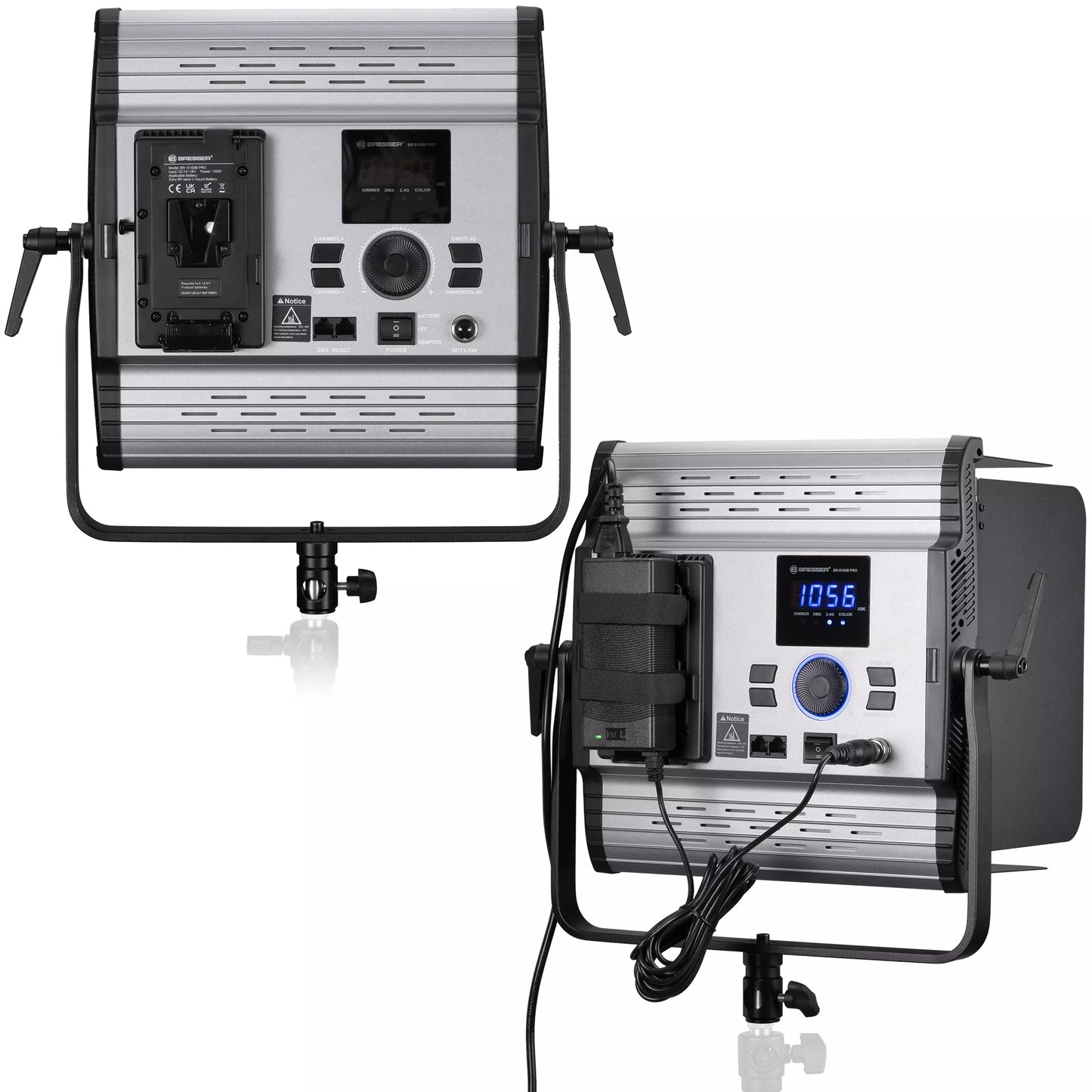 Kit de 3 panneaux LED Bi-Color 100 W avec DMX, télécommande et sac BRESSER BR-S100B PRO