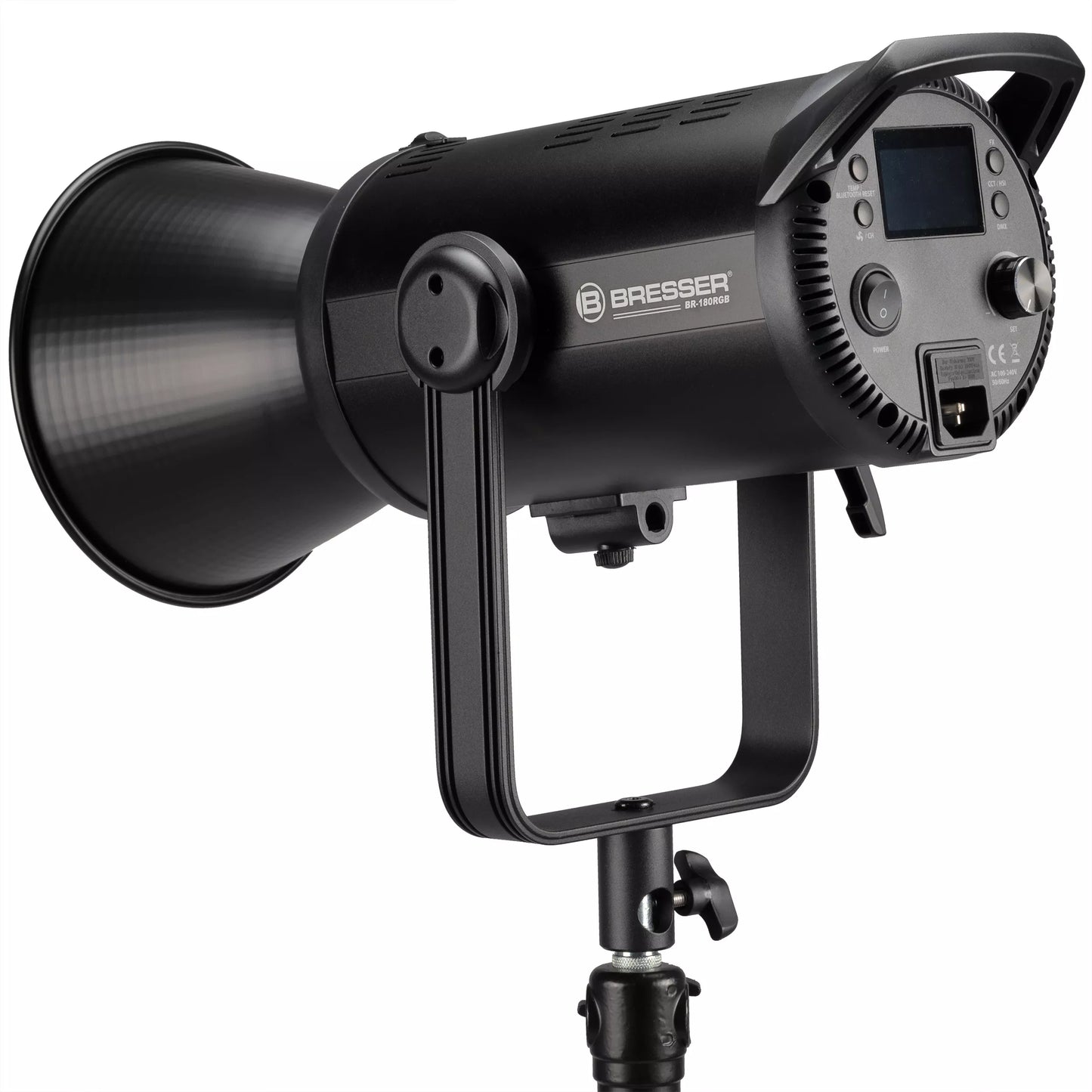Lampe LED COB RGB 180W BR-180RGB – mode CCT, RGBCW/HSI, Bowens, DMX512 – contrôle Bluetooth - BRESSER