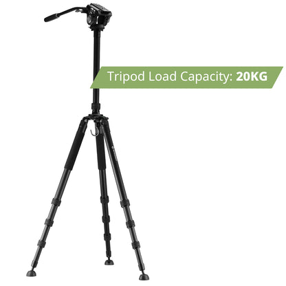 Trépied vidéo BX-10 Pro avec tête fluide 10 kg, 78–216 cm Bresser