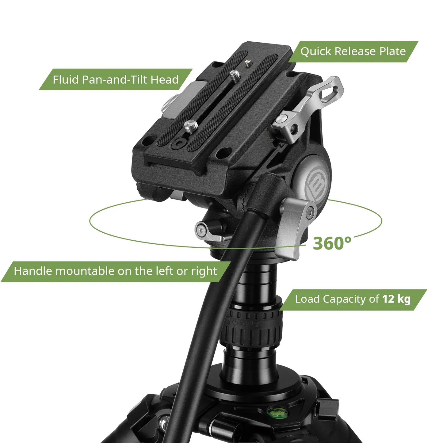 Trépied vidéo BX-10 Pro avec tête fluide 10 kg, 78–216 cm Bresser