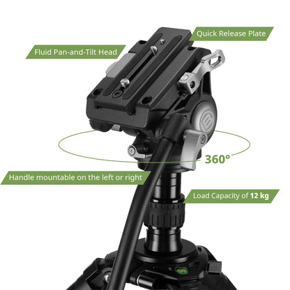Trépied vidéo BX-10 Pro avec tête fluide 10 kg, 78–216 cm Bresser