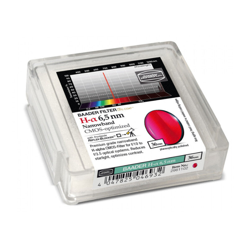 Filtre H-alpha 6,5 nm CMOS 36 mm pour Nébuleuses - Baader