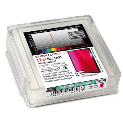 Filtre H-alpha 656nm Narrowband 50x50mm pour CMOS - Baader