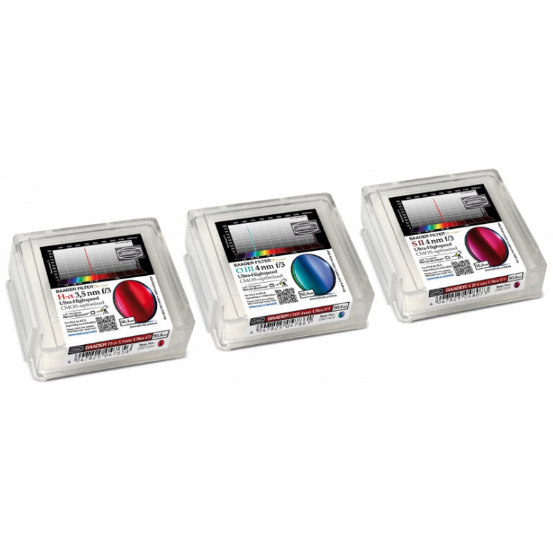 Filtre H-alpha/OIII/SII CMOS f/3 Ultra-Highspeed 50,4 mm pour l'Astrophotographie - Baader