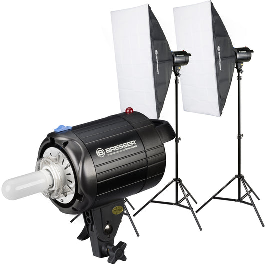 Zestaw lamp błyskowych BRM-300AM 2x300W do fotografii produktów i portretów - Bresser