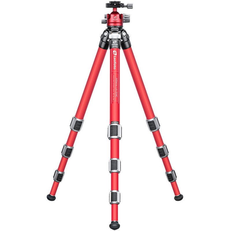 Trépied carbone Athena rouge avec rotule à bille, charge 15 kg – Leofoto