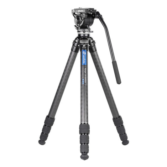 Trépied carbone Ranger avec base de nivellement et tête vidéo - Leofoto