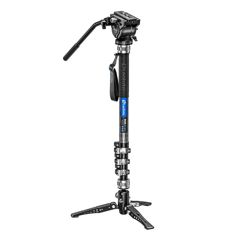 Monopode vidéo carbone avec tête BV-10 et base inclinable VD-04 - Leofoto